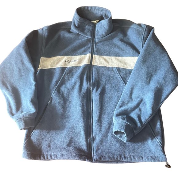 Columbia Vertex Mens Large Full Zip Fleece Jacket Core Interchange Royal/Grey L - Picture 1 of 9